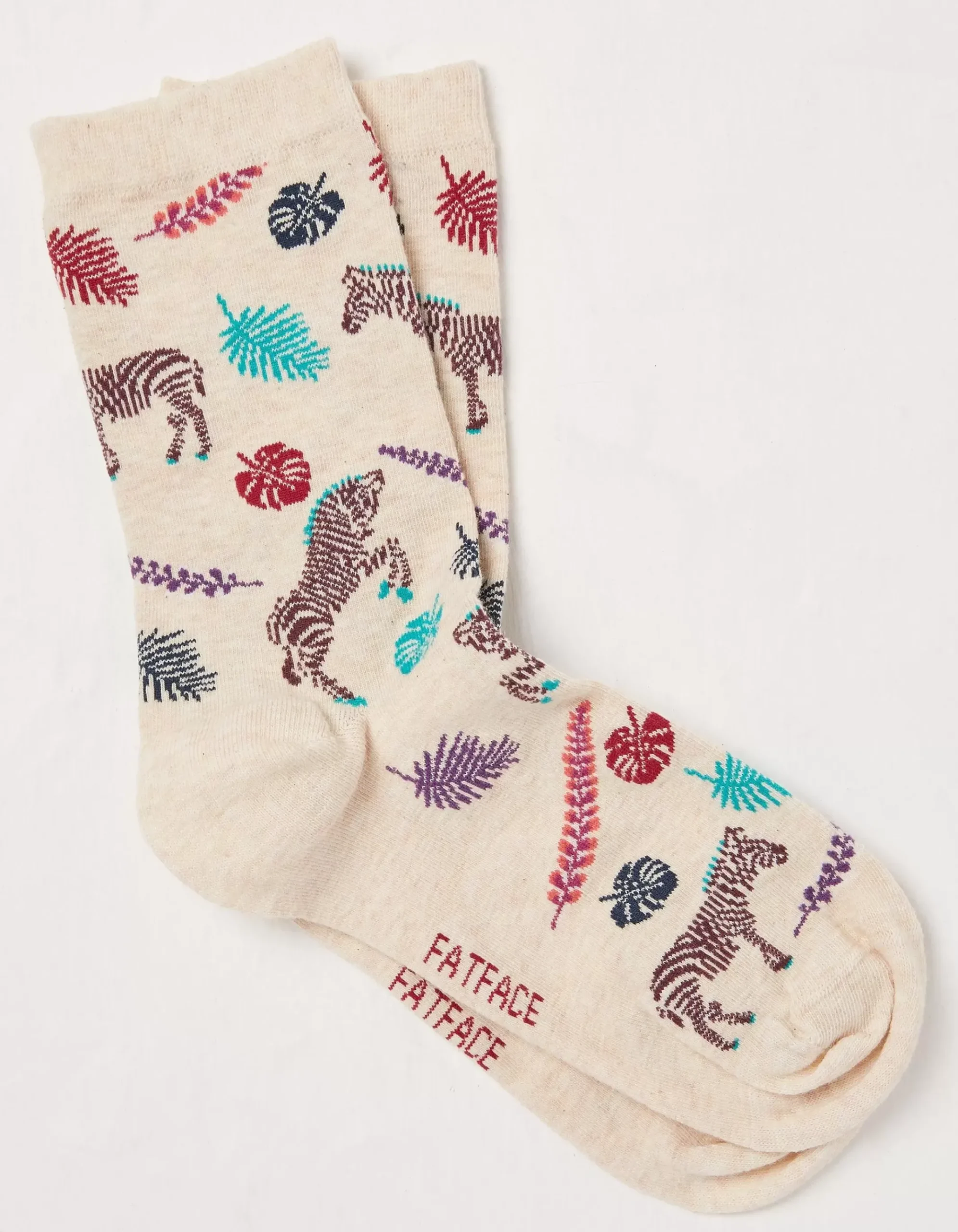 1 Pack Tropical Zebra Socks