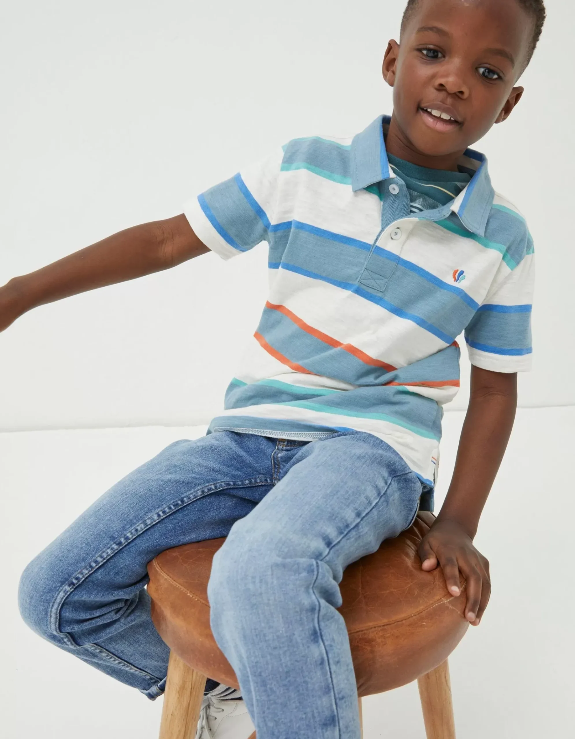 Block Stripe Polo