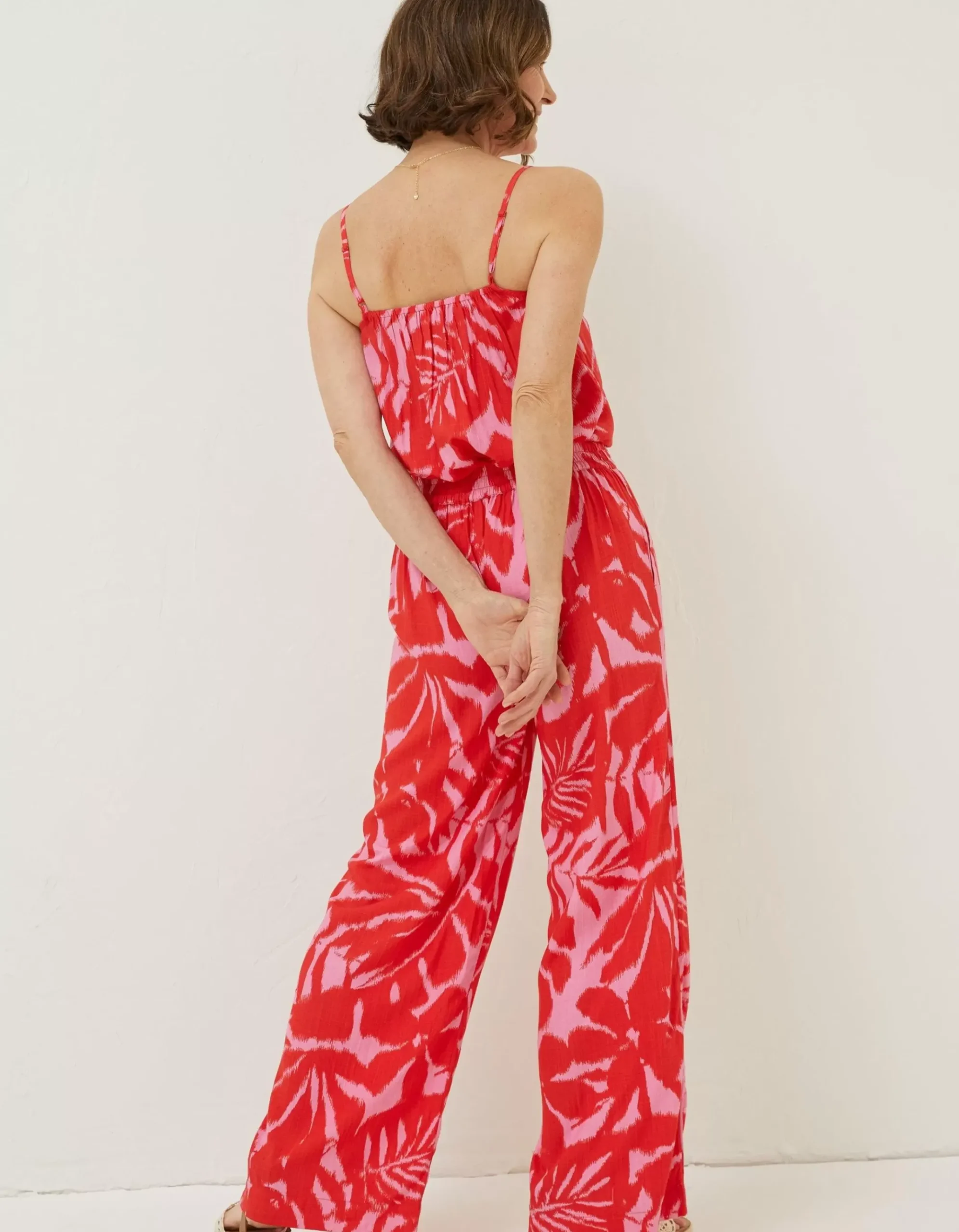 Ikat Leaves Palazzo Trousers