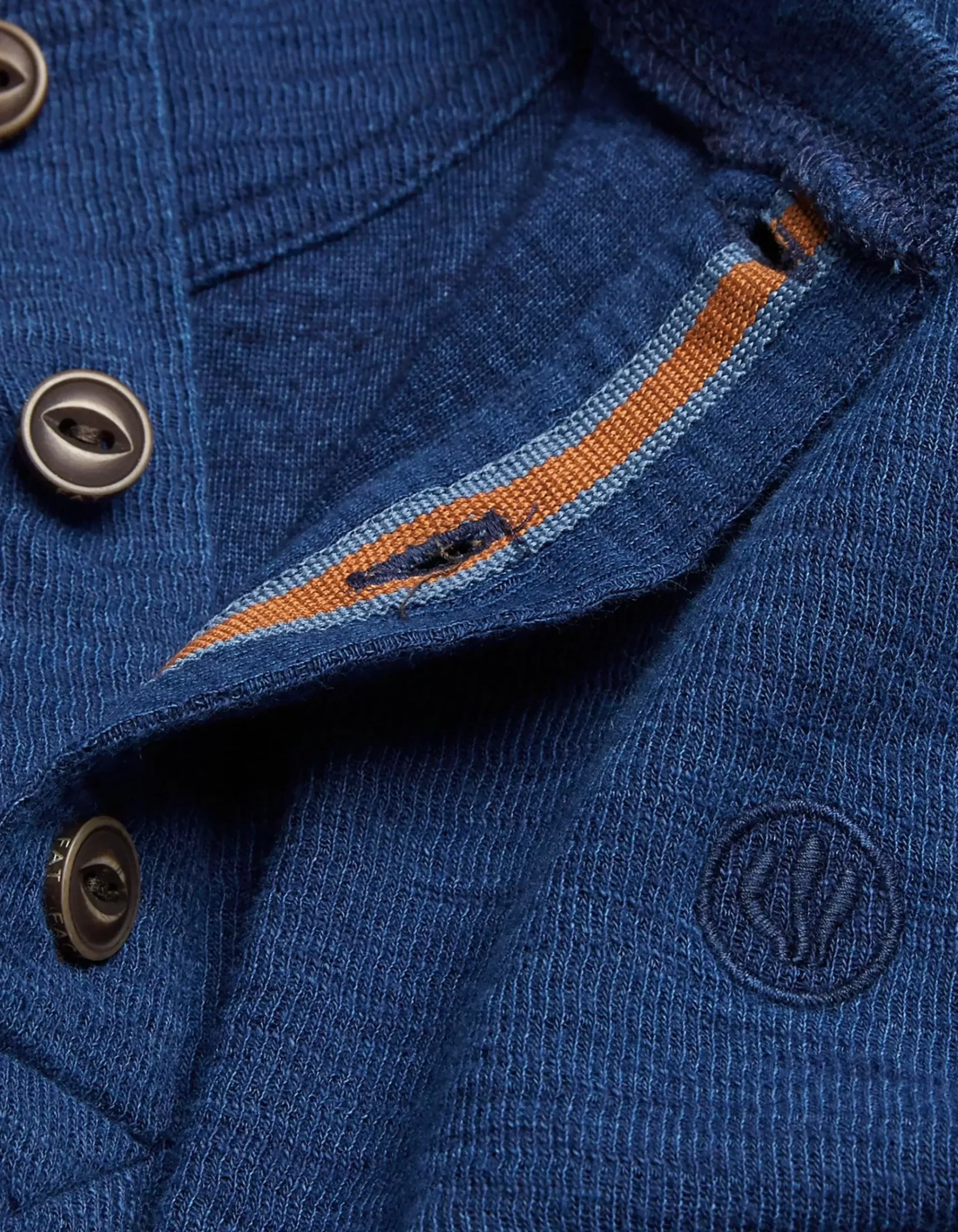 Long Sleeve Indigo Henley