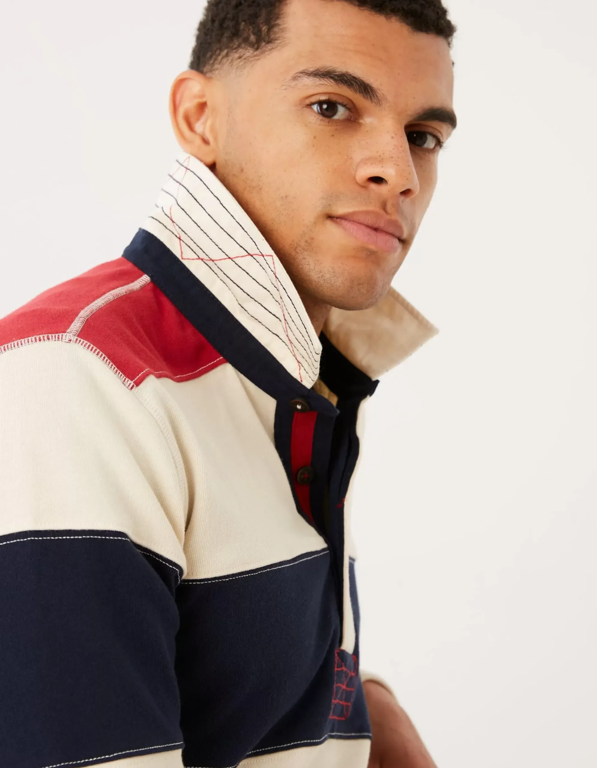 Long Sleeve Stripe Rugby Sweat