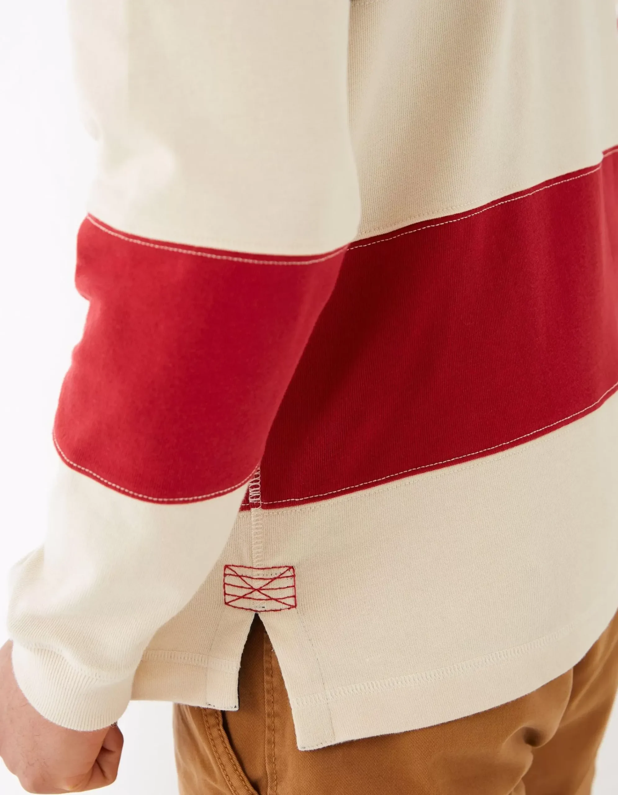 Long Sleeve Stripe Rugby Sweat