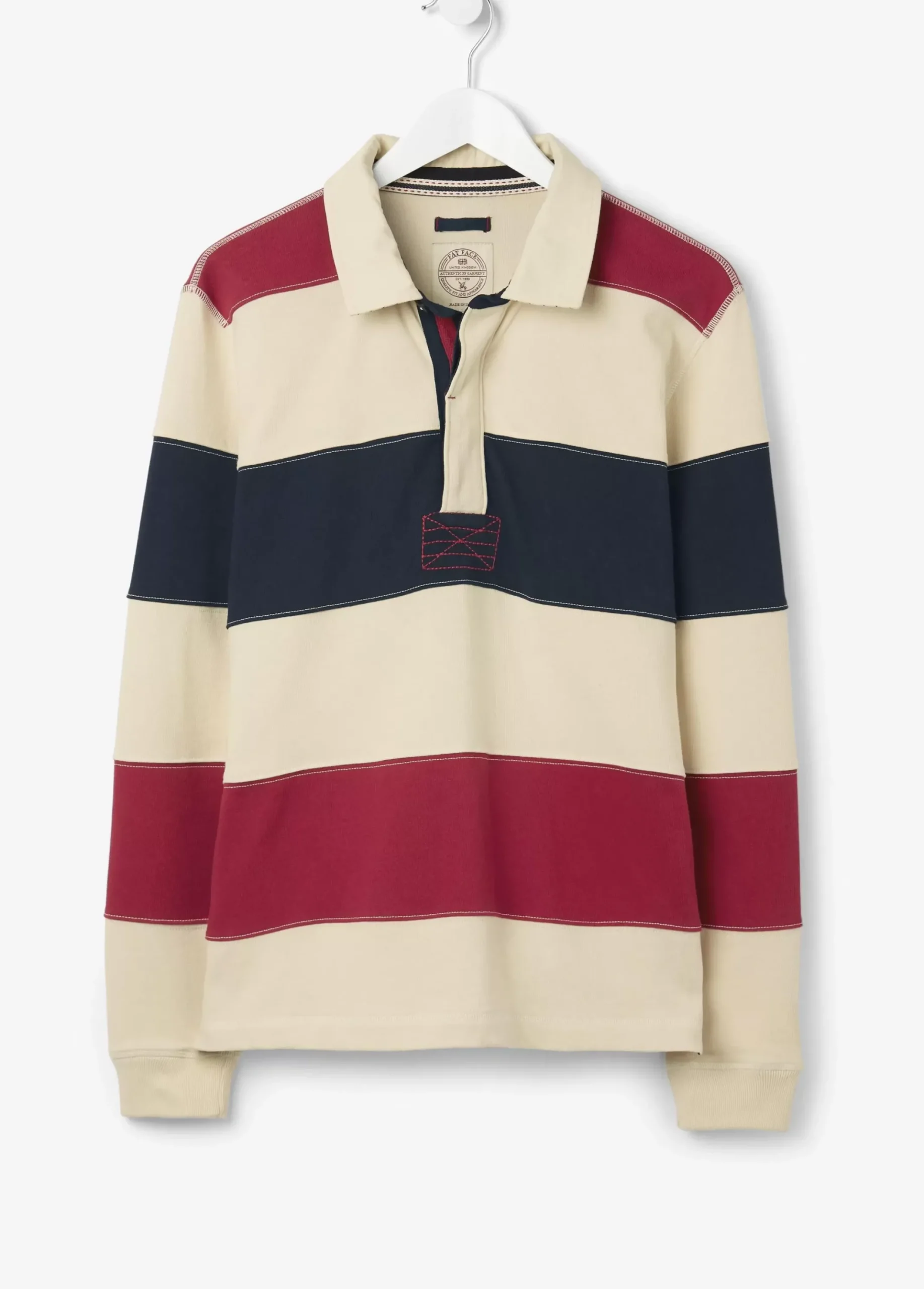 Long Sleeve Stripe Rugby Sweat