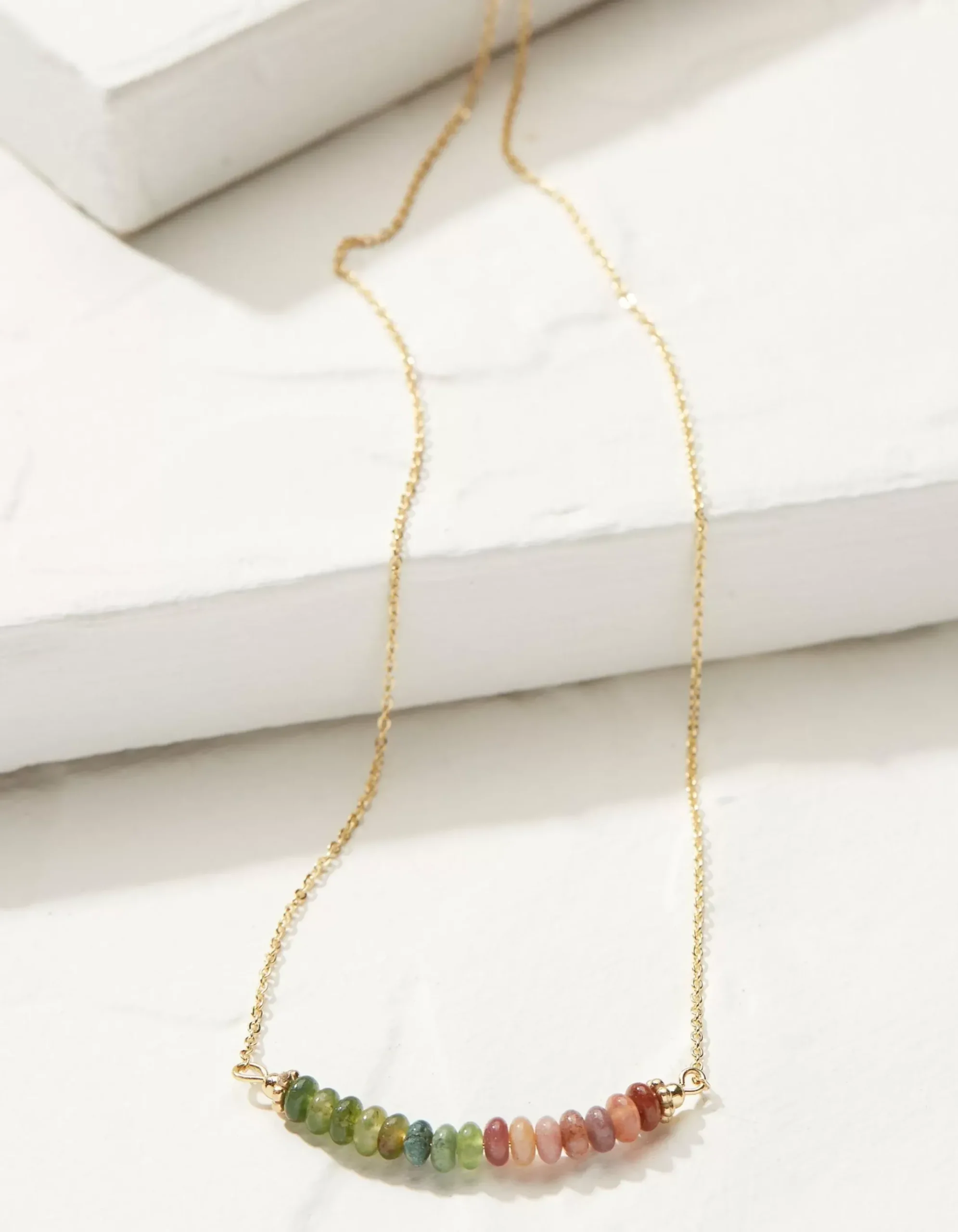 Semi Precious Disc Necklace
